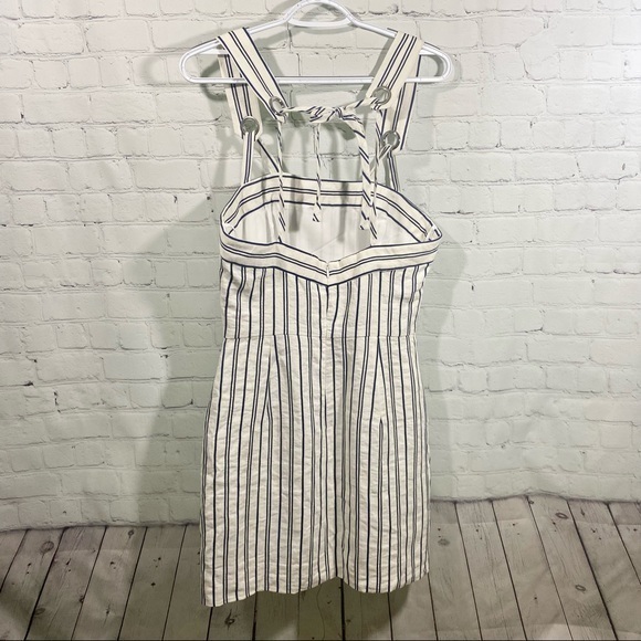 MILLY Apron Dress Cream With Navy Pinstripes 6 - Picture 6 of 14